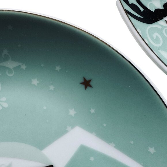 Vintage Pier 1 Christmas Reindeer Appetizer Dessert Plates Set Of 2 Aqua Festive - Picture 9 of 16